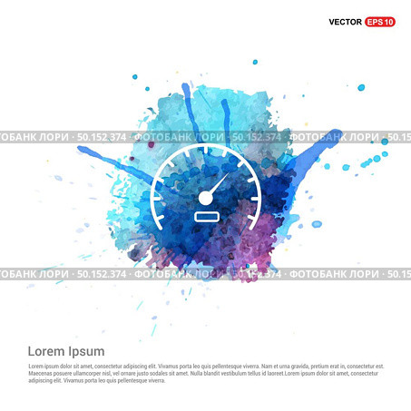 Speedometer Icon - Watercolor Background. Стоковая иллюстрация, агентство Ingram Publishing / Фотобанк Лори