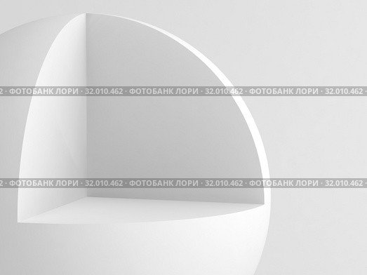 Sphere with cubical cut sector. 3d r. Стоковая иллюстрация, иллюстратор EugeneSergeev / Фотобанк Лори