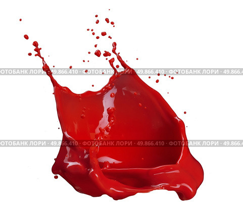 splash of red paint isolated on white background. Стоковое фото, агентство Ingram Publishing / Фотобанк Лори