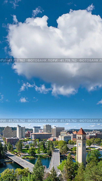 spokane landmark washington clocktower downtown. Стоковое фото, фотограф Mark Agnor / Фотобанк Лори