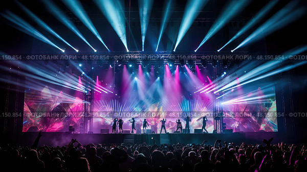 spotlighting lights stage ai generated. Стоковое AI-изображение, AI-художник Vectorwin / Фотобанк Лори