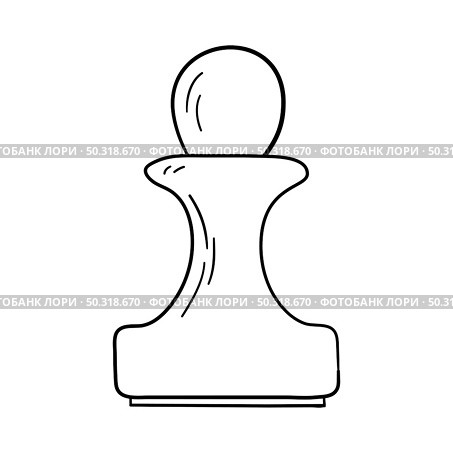 Stamp Icon. Hand Drawn Sketch Design. Vector Illustration. Стоковая иллюстрация, агентство Ingram Publishing / Фотобанк Лори