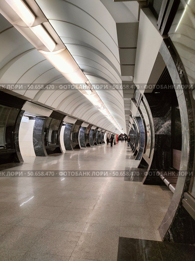 Станция метро "Савёловская" Большой кольцевой линии в Москве. Редакционное фото, фотограф Мария Сергеева / Фотобанк Лори