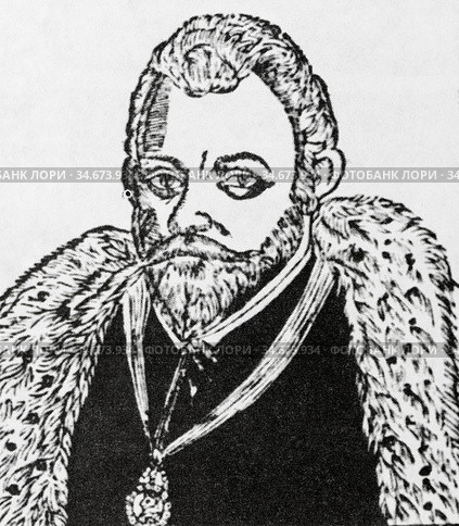 Старинная гравюра 1605 года. Юрий Мнишек. Стоковое фото, фотограф Игорь Низов / Фотобанк Лори