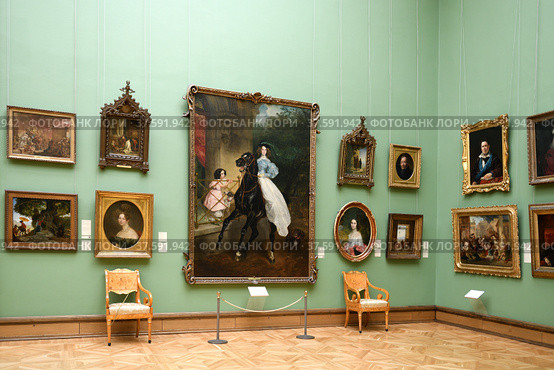 State Tretyakov Gallery, art gallery in Moscow, Russia. Hall of artist Bryullov Karl (2022 год). Редакционное фото, фотограф Валерия Попова / Фотобанк Лори