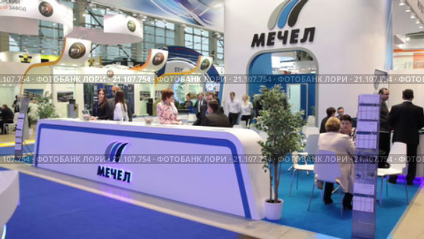 Стенд металлургической компании Мечел на выставке Металл-Экспо 2015, ВДНХ, Москва (2016 год). Редакционное видео, видеограф Кекяляйнен Андрей / Фотобанк Лори