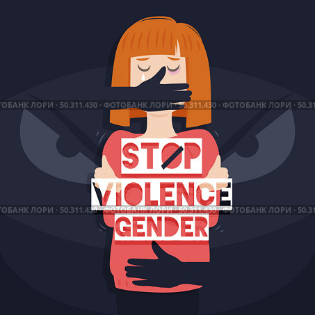 stop gender violence against woman. Стоковая иллюстрация, агентство Ingram Publishing / Фотобанк Лори