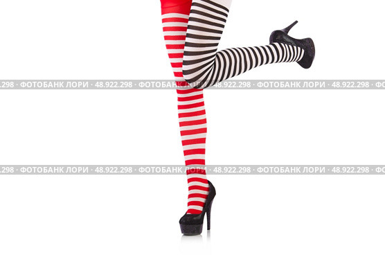 Striped leggings isolated on the white. Стоковое фото, агентство Ingram Publishing / Фотобанк Лори