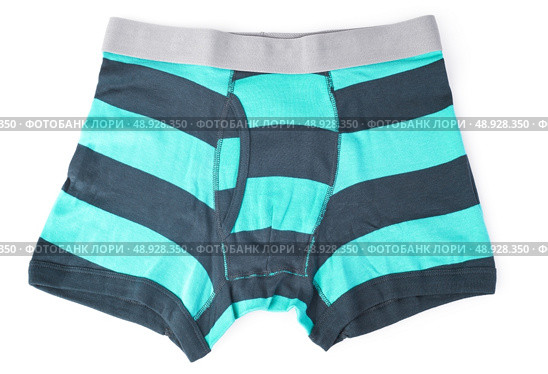 striped male brief boxers isolated on white background. Стоковое фото, агентство Ingram Publishing / Фотобанк Лори