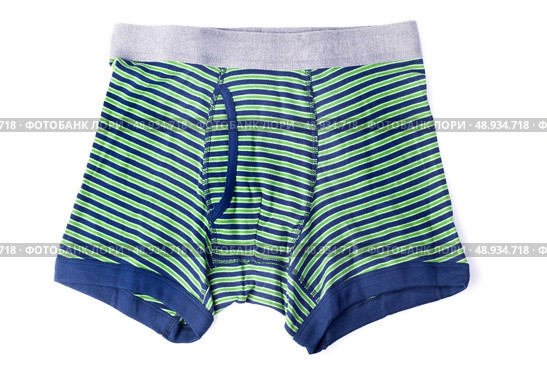 striped male brief boxers isolated on white background. Стоковое фото, агентство Ingram Publishing / Фотобанк Лори