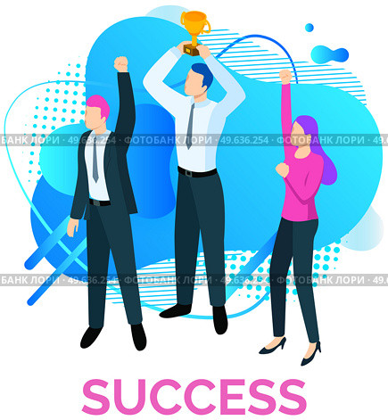 Success hands up. Winner vision, reaching the goal, business target. Successful teamwork strategy, consistency for team success winning plan. Celebrate successful project. Happy competition champions. Success banner. Winner vision, reaching the goal, business target. Successful teamwork strategy. Стоковая иллюстрация, агентство Ingram Publishing / Фотобанк Лори