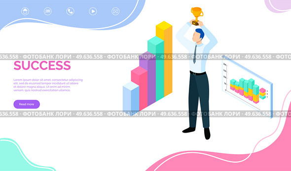 Success hands up. Winner vision, reaching the goal, business target. Successful teamwork strategy, consistency for team success winning plan. Celebrate successful project. Happy competition champions. Success banner. Winner vision, reaching the goal, business target. Successful teamwork strategy. Стоковая иллюстрация, агентство Ingram Publishing / Фотобанк Лори