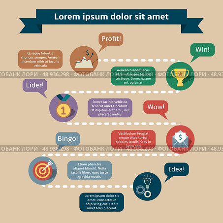 Success infographics template for project initiation planning execution and delivery vector illustration. Стоковая иллюстрация, агентство Ingram Publishing / Фотобанк Лори