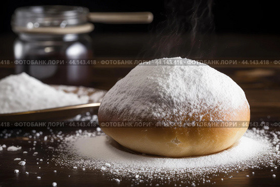 Sufganiyot powdered sugar. Generate Ai. Стоковое AI-изображение, AI-художник Иван Рябоконь / Фотобанк Лори