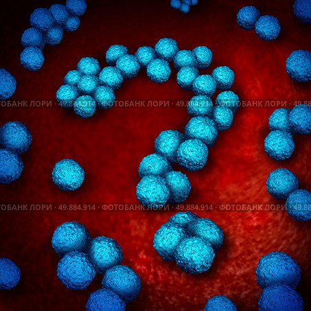 Superbug infection questions as multidrug resistant bacteria or MRSA medical healthcare concept and antimicrobial resistance health risk symbol as a three dimensional illustration of bacterium infection inside shaped as a question mark. Стоковое фото, агентство Ingram Publishing / Фотобанк Лори