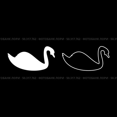 Swan bird Waterbird silhouette white color vector illustration solid outline style simple image. Swan bird Waterbird silhouette white color vector illustration solid outline style image. Стоковая иллюстрация, агентство Ingram Publishing / Фотобанк Лори