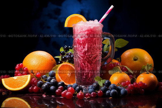 Sweet Fruit frizzle juice. Generate Ai. Стоковое AI-изображение, AI-художник Иван Рябоконь / Фотобанк Лори