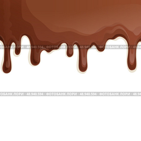 Sweets dessert food milk chocolate drips background vector illustration. Стоковая иллюстрация, агентство Ingram Publishing / Фотобанк Лори
