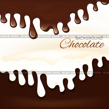 Sweets dessert molten chocolate splash drips background vector illustration. Стоковая иллюстрация, агентство Ingram Publishing / Фотобанк Лори