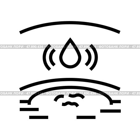 swelling health medical problem line icon vector illustration. Стоковая иллюстрация, иллюстратор Vectorwin / Фотобанк Лори