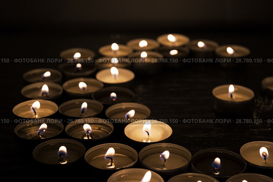 Symbols of Islam. Candle lights on black background. Стоковое фото, фотограф Роман Клевцов / Фотобанк Лори