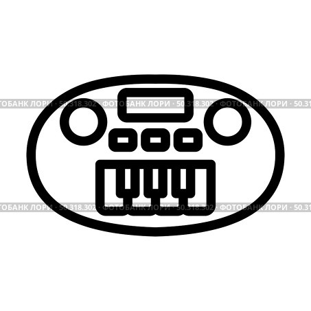 Synthesizer Toy Icon. Editable Bold Outline Design. Vector Illustration. Стоковая иллюстрация, агентство Ingram Publishing / Фотобанк Лори
