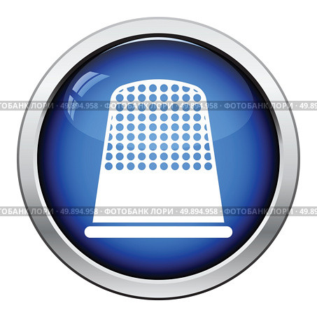 Tailor thimble icon. Glossy button design. Vector illustration. Стоковая иллюстрация, агентство Ingram Publishing / Фотобанк Лори