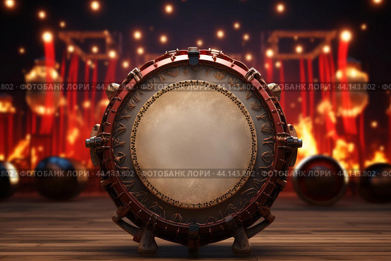 Tambourine background. Generate Ai. Стоковое AI-изображение, AI-художник Иван Рябоконь / Фотобанк Лори