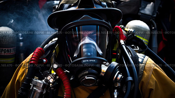 tank firefighter equipment ai generated. Стоковое AI-изображение, AI-художник Vectorwin / Фотобанк Лори