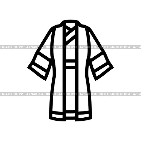 taoist robe taoism line icon vector illustration. Стоковая иллюстрация, иллюстратор Vectorwin / Фотобанк Лори