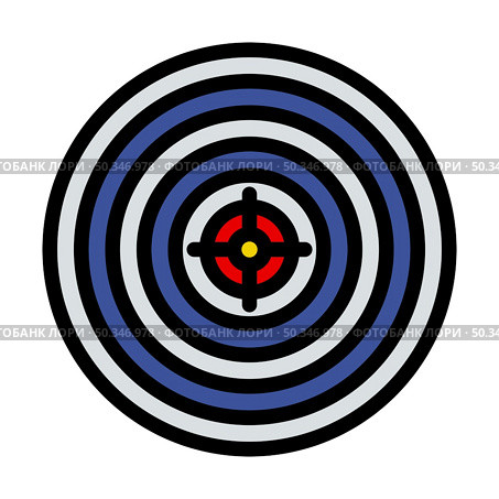 Target With Dart In Center Icon. Editable Bold Outline With Color Fill Design. Vector Illustration. Стоковая иллюстрация, агентство Ingram Publishing / Фотобанк Лори