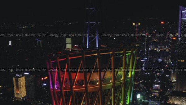 Телебашня Canton Tower в гуанчжоу, Китай (2020 год). Редакционное видео, видеограф  Сергей Фомин / Фотобанк Лори