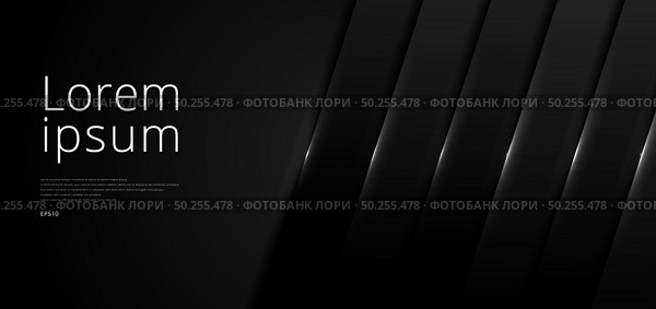 Template abstract banner web black overlap layer dimension with lighting on dark background space for your text. Luxury style. Vector illustration. Стоковая иллюстрация, агентство Ingram Publishing / Фотобанк Лори
