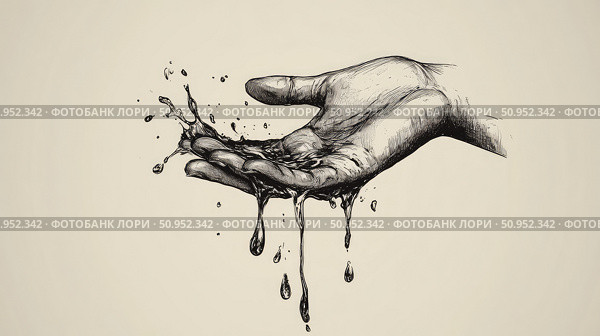 tension disintegrating water drop ai generated. Стоковое AI-изображение, AI-художник Vectorwin / Фотобанк Лори
