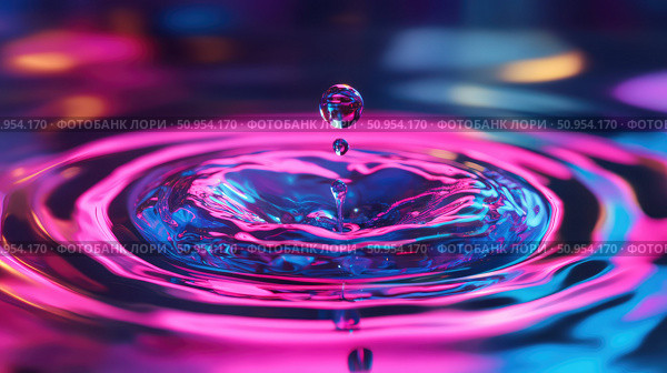 tension floating water drop ai generated. Стоковое AI-изображение, AI-художник Vectorwin / Фотобанк Лори