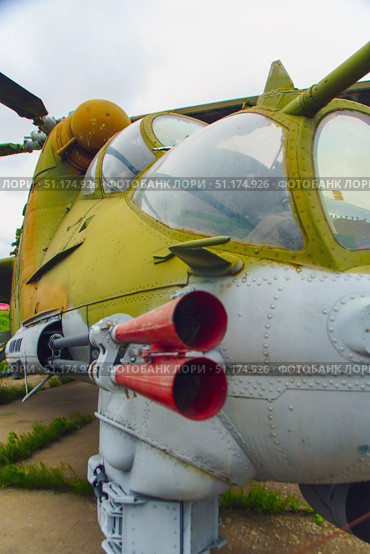 The automatic cannon of the MI-24 Crocodile combat helicopter. Belarus. Minsk. 09.08.2025. Редакционное фото, фотограф Ярославский Максим / Фотобанк Лори
