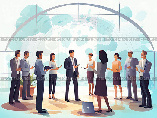 The concept of business financial report analytics. Стоковое AI-изображение, AI-художник Ярославский Максим / Фотобанк Лори