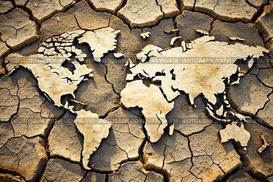 The concept of global warming of the planet earth. Dry and cracked earth, dry due to lack of rain. The effects of climate change. Стоковое AI-изображение, AI-художник Photojuli / Фотобанк Лори
