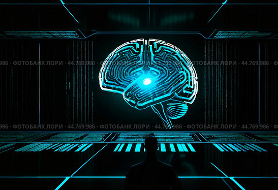 The concept of high technology development, artificial intelligence, super brain, robotics development,The concept of high technology development, artificial intelligence, super brain, robotics development,The concept of high technology development, artificial intelligence, super brain, robotics development,Концепция развития высоких технологий,исскуственный интелект,супер мозг,развитие робототехники. Стоковое AI-изображение, AI-художник Миронов Павел / Фотобанк Лори