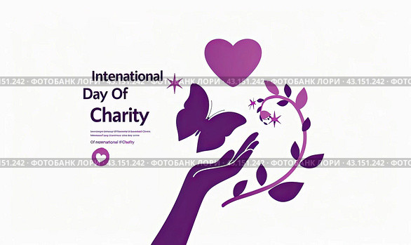 The logo for the International Charity Day. Стоковое AI-изображение, AI-художник Ярославский Максим / Фотобанк Лори