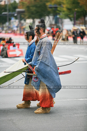 The Prince Konoe Tadahiro retinue at the Jidai Festival. Kyoto. Japan (2007 год). Редакционное фото, фотограф Сергей Пристяжнюк (Serg Zastavkin) / Фотобанк Лори