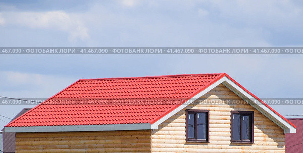 The roof of corrugated sheet on the houses. Стоковое фото, фотограф Леонид Еремейчук / Фотобанк Лори