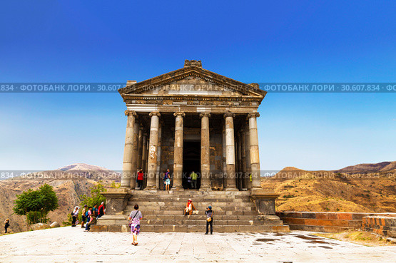 The temple of Garni - a pagan temple in Armenia was built in the first century ad by the Armenian king Trdat (2018 год). Редакционное фото, фотограф Наталья Волкова / Фотобанк Лори