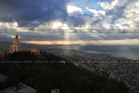 The view of Jounieh, Lebanon (2018 год). Стоковое фото, фотограф Сергей Стрелков / Фотобанк Лори