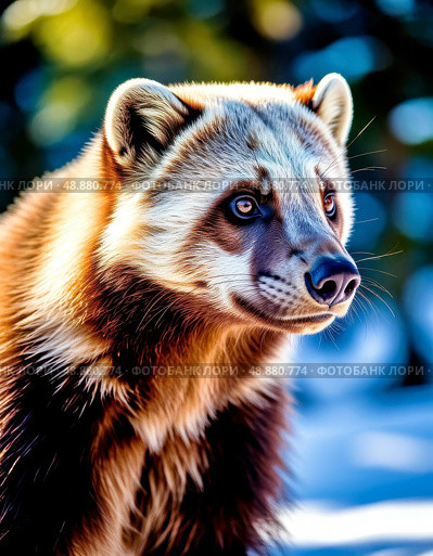 The wolverine (Lat. Gulo gulo) is a predatory mammal of the mustelid family, the only representative of the genus Gulo (translated from Latin - "glutton"). The wolverine is common in the taiga, and partly in the forest-tundra and tundra. Стоковое AI-изображение, AI-художник Сергей Елизарьев / Фотобанк Лори