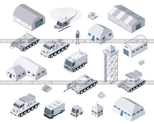 There are military set vehicles and war equipment in winter army armed troop graphic elements tank machine 3D illustration. It can be used for digital illustration and computer games.. There are military set vehicles and war equipment. Стоковая иллюстрация, агентство Ingram Publishing / Фотобанк Лори