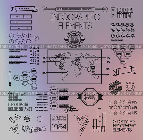 Thin linebusiness Infographics, plat elements. Options, diagram on blur landscape can be used for workflow layout, banner, step up options,  number options,  web template. Стоковая иллюстрация, агентство Ingram Publishing / Фотобанк Лори