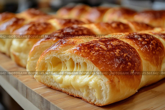 This stunning macro shot reveals the captivating details within a slice of freshly baked white wheat bread. Стоковое AI-изображение, AI-художник Ярославский Максим / Фотобанк Лори