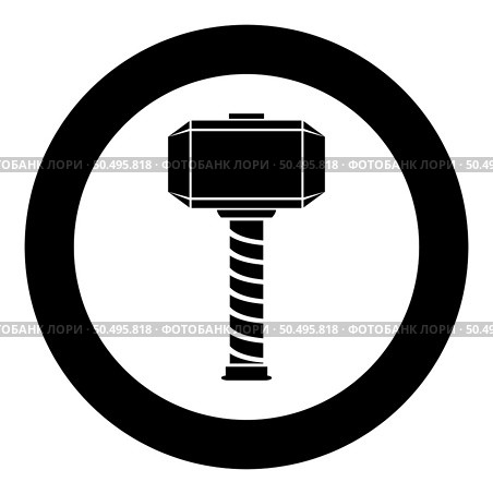 Thor’s hammer Thor Mjolnir viking scandinavian mythology superhero norse weapon icon in circle round black color vector illustration image solid outline style simple. Thor’s hammer Thor Mjolnir viking scandinavian mythology superhero norse weapon icon in circle round black color vector illustration image solid outline style. Стоковая иллюстрация, агентство Ingram Publishing / Фотобанк Лори
