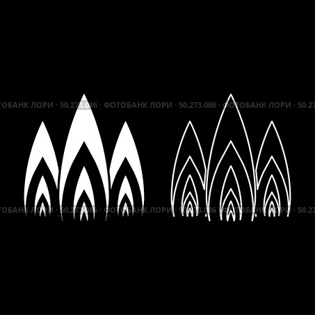 Three flame fire Burn bonfire 3 tongues icon outline set white color vector illustration flat style simple image. Three flame fire Burn bonfire 3 tongues icon outline set white color vector illustration flat style image. Стоковая иллюстрация, агентство Ingram Publishing / Фотобанк Лори